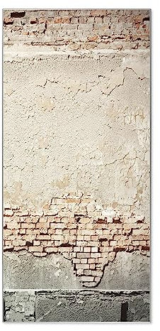 banjado® Magnettafel 37 x 78cm / Magnetwand aus Metall/Magnetpinnwand als Memoboard/Pinnwand Magnettafel Küche, Büro, Kinderzimmer inkl. 4 Magnete & Montageset - Motiv Baulücke