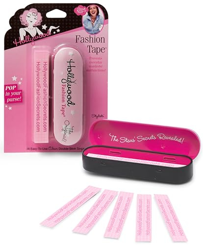 Hollywood Fashion Secrets Doppelseitiges Klebeband für Kleidung – unsichtbarer Kleber, um Verrutschen zu verhindern und Kleidung anzupassen – 36 robuste und sichere Streifen für alle Arten von Stoffen