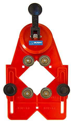 Krino 03121002 Schablone mit Saugnapf zum Aufschrauben Präzise Feinsteinzeug, Keramik und Fliesen, Rot, 5 ÷ 80 mm