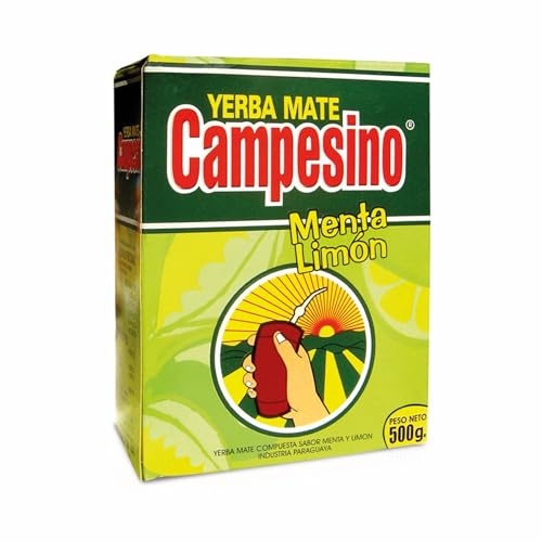Goya Yerba Mate Campesino Menta Limón 500 gr, Energizante Natural y Fuente de Proteína Vegetal, Hierba Mate Ideal para Mate Imperial y Calabaza
