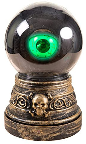 DEGUISE TOI Schauriges Auge animierte Halloween-Deko Gold-grün 20cm - Grün