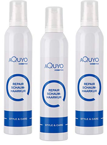 Style & Care Repair Schaumhaarkur für strapaziertes und geschädigtes Haar (3x 300ml) | Haarschaum zur Haarpflege mit Jojobaöl | Haarkur Schaum ohne Silikone & Parabene