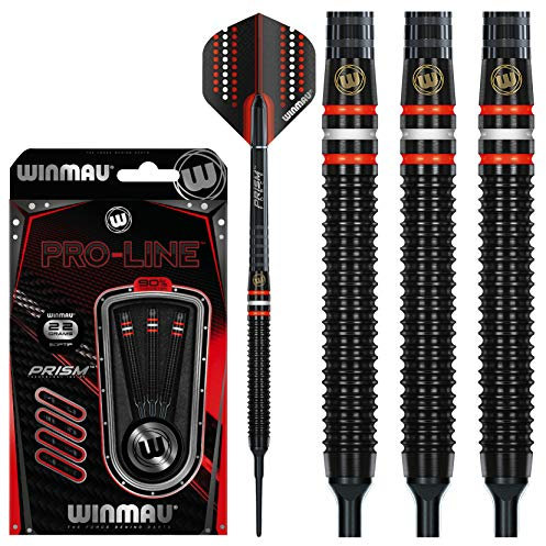 WINMAU Pro-Line 20g Fassgewicht, 22g Gesamtgewicht Profi Wolfram Softip Dartpfeile mit Flights und Schäfte