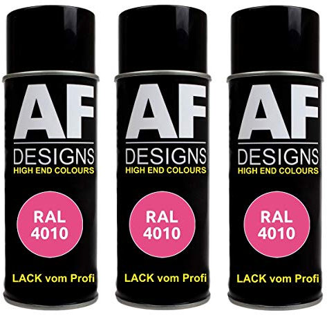 Alex Flittner Designs 3x RAL Lackspray Autolack Buntlack Spraydose RAL4010 TELEMAGENTA matt