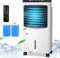 RELAX4LIFE Rafraîchisseur d’Air Mobile avec Humidificateur et Purificateur, 3 Mode de Vitesse, Climatiseur avec Réservoir d'Eau 8L et Filtre Amovible et Lavable pour Chambre, Bureau, Salon