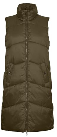 VERO MODA Vmuppsala 3-4 Noos-Cappotto Gilet, Verde Oliva Scuro, S Donna