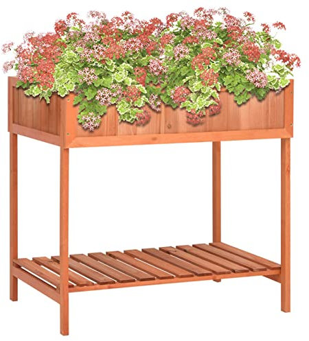 ZEYUAN Pflanzgefäß für Kräuter, Blumentopf, Kräutertopf, übertopf, Flower Pots, Anzuchttöpfe, Pflanzkübel, Tomaten Kübel, 80x60x80 cm Massivholz Tanne