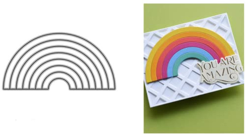 Sredwtk Regenbogen Stanzschablonen Set Prägeschablonen Stanzformen Schablonen Für Scrapbooking, Fotopapier 3D Karten Handwerk Prägen DIY Herstellung Geschen