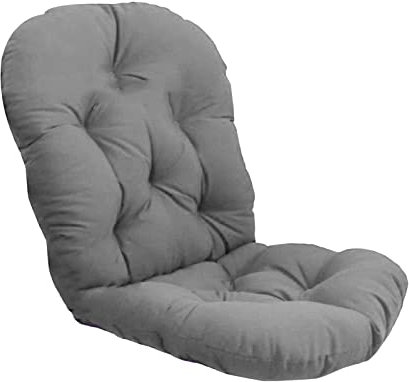 Cuscino per sedia a dondolo girevole in vimini testurizzato in vimini, grigio chiaro, 115 x 50 cm