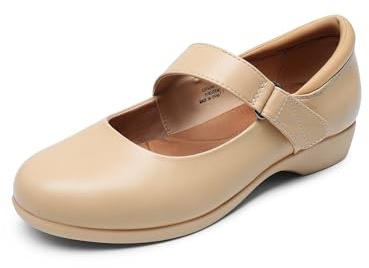 DREAM PAIRS ballerinaskor dam bekväma Mary Jane, Nacke, 37 EU
