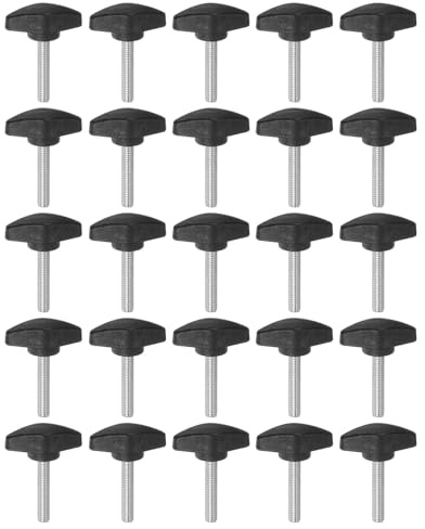 QUARKZMAN 25 Stück Rändelschrauben M6 x 35mm Flügelschraube mit T-förmige Handgriff, Verzinkte Kohlenstoffstahl Gewindebolzen Daumenschrauben 36mm Spannschraubenknopf für Schnellentfernung
