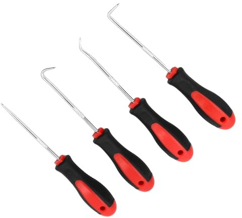 Cozlly 4 Pièces Crochets de Précision, Crochets de Joint d’Huile, Kit d'outils de Retrait de Joint d'huile de Voiture, Outil de Retrait de Joint Torique pour les outils automobiles et électroniques