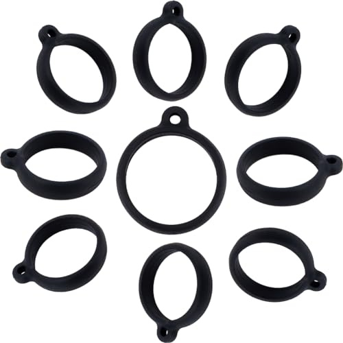 GORGECRAFT 60 pcs Anneaux en Caoutchouc de Silicone Anti-Perte Support de Bande 25mm Noir Réglable Étuis Polyvalents Collier Lanière de Remplacement Pendentif de Transport pour Sport Bureau Mini