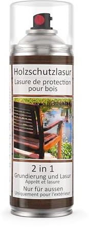 COLORS Holzschutzlasur Spray - 400ml Spraydose - UV und wetterfest, für Aussenbereich mit Schutz vor Feuchtigkeit - Palisander