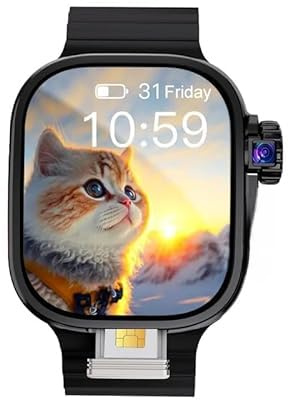 S9 Ultra 2 4G GPS WIFI Android Smart Watch con cámara giratoria de 8.0 MP 2.2 pulgadas Amoled Sceen 32GB ROM Smartwatch DW99 PK DW98 HK9 (todo negro, 3+32GB)