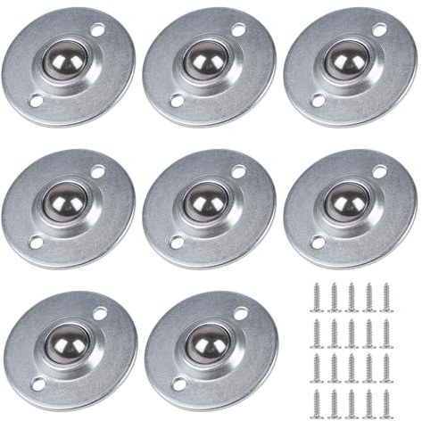CPROSP 8 Piezas Ruedas de Bola Muebles 19 mm, Rodamientos de Bolas | Ruedas Giratorias Pequeñas 360 con Tornillo; el Transporte de Mercancías; Maquinaria Industrial; para Patas Mesa