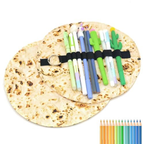 2 Piezas Caja De Lápices De Tortilla, Burrito Estuche para Lápices, Burrito Tortilla Roll Estuche Escolar, Divertido y Único, Tipo De Rollo, para Colocar Tijeras, Lápices, Discos Duros, Gomas