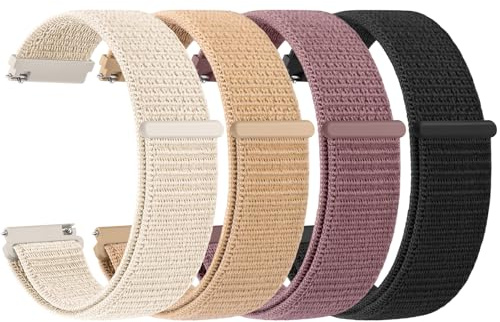 Amzpas Nylon Uhrenarmband 22mm 20mm 18mm Armband mit Schnellverschluss, Klettverschluss und Schnellverstellung Geflochtenes Uhrenarmbänder, Universelles Ersatzarmband für Smartwatch Traditionelle Uhr