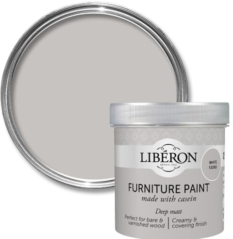 Libéron Furniture Paint for Wood Furniture, White Fjord Matt, 500ml | Milk casein-based, Ultra matt finish, High coverage, Timeless look