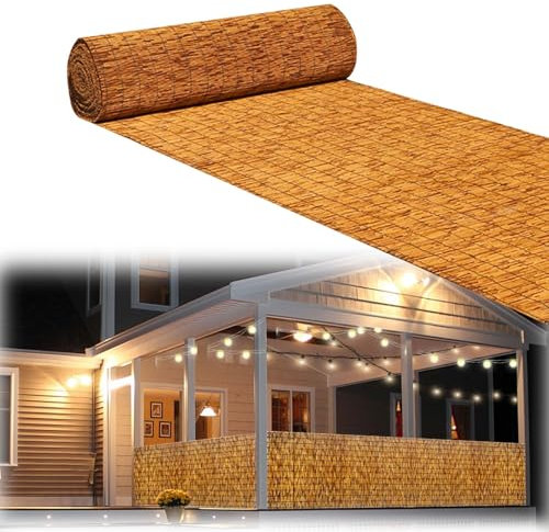 BZCKBZ Natürlicher Schilfrohrmatte Schilfzaun 100/120/130 cm X 100–1000 cm Sichtschutzzaun Dekorativer Zaun Für Gartenzaun-Teiler Im Hinterhof(130x550cm(4.3x18.0FT))