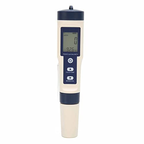 Wasserqualitätstester, 5-in-1, PH / Salzgehalt / TDS / TDS / TDS / TDS / EC Monitor, Wassertest, Füllstandsanzeige, für Pools, Aquarien