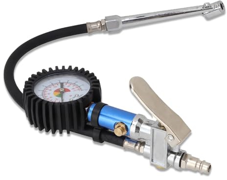 Reifenfüller mit Manometer 170PSI, Luftdruckprüfer für Auto, Motorrad und Fahrrad