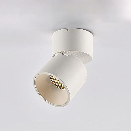 Foco de Techo COB Ajustable, luz direccional, iluminación de Acento Moderna de Superficie para Interiores, Carcasa de Aluminio, focos direccionales para galerías y pasillos.