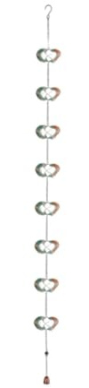 predolo Catena per la Pioggia, Lunghezza 200 cm, drenaggio per grondaie, Raccoglitore di Acqua piovana, Decorazione di Ricambio per grondaie, tetti, verande,