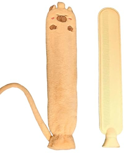 Värmeflaska med mjukt fodral - 2L stor varmvattenflaska för barn och vuxna - mjuk nackvärmeflaska för nacke, axlar, fötter, rygg, mage & sängvärmare (72x12 cm)