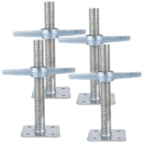 TTBDEHTK Verzinkt & Höhenverstellbare Gerüstspindel (30 cm) für Gerüstbau, 4er-Set
