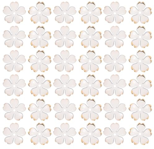 HOODANCOS Charms Accessori Leggeri e Facili da Abbinare in Acrilico 100 Pezzi a Forma di Fiore di Ciliegio Bianco per Creazione di Gioielli e Accessori per Chioma