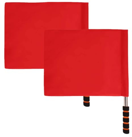 CALLARON 2 Pezzi Bandierine Arbitrali Rosse Manico in Spugna Leggero e Resistente per Atletica e Allenamento Sportivo da Segnalazione