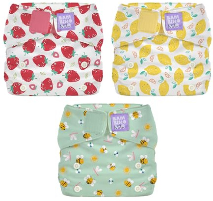 Bambino Mio Miosolo Classic – Confezione da 3 pannolini riutilizzabili (VITA DEGLI INSETTI) – Pannolini di stoffa «tutto in uno», pannolini lavabili taglia unica, pannolini riutilizzabili per neonati