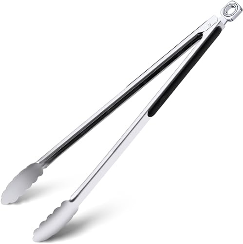 17 Extra Long Metal Tongs,Grilling Tongs,Stainless Steel Tongs for Cooking | Heat Resistant Heavy Duty Grill Tongs BBQ Tongs for Cooking, Grilling, BBQ/Barbecue, Food (17 inch)