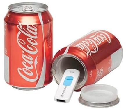 Lata de Refresco con Compartimento Secreto Oculto | Lata de Ocultación Original | Mini Caja Fuerte Camuflada Portátil para Guardar Objetos de Valor (Rojo)