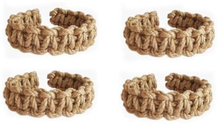 Lot de 4 Embrasses Rideaux Tressée Corde Naturelle Attache Rustique | Sans Perçage, Pour Salon Et Chambre, Style Champêtre, Montage Facile, Quatre Unités, Set, Élégant, Décoration, Maison