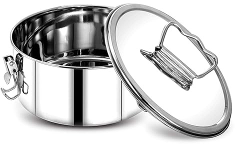 Msioytog Molde para flan multiusos, molde para pasteles de acero inoxidable 304 con asas para vaporizador de horno, utensilios de cocina para hornear en casa, molde para hornear flan con ergonómico