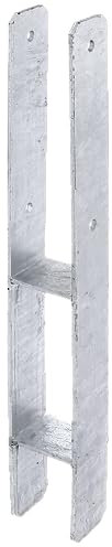 Alberts 213800 H-Pfostenträger | feuerverzinkt | lichte Breite 71 mm | Gesamthöhe 600 mm | Materialstärke 5 mm