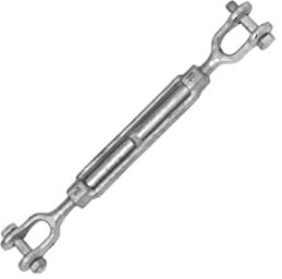 Indusco 93900241 Spannschloss, gesenkgeschmiedet, verzinkter Stahl, 1,588 kg Traglastgrenze 1,5 cm Gewindedurchmesser x 15,2 cm Aufnahme, 38 cm Länge