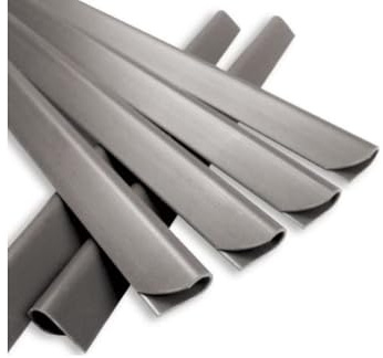 NOOR Klemmschienen 19 x 1,5cm I Graue Klemmleisten für Sichtschutzstreifen I 25er Set