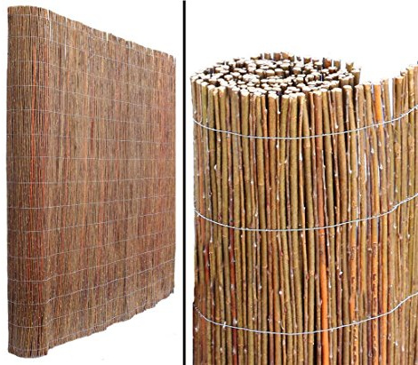 bambus-discount.com Sichtschutz Weidenmatte Chiemsee 200 x 300cm naturbelassen - Rollzaun Sichtschutzmatte aus Weidenruten 2m x 3m