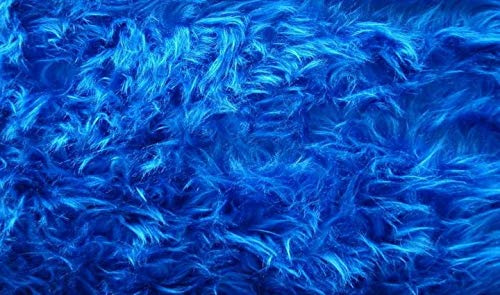 StoffBook ROYALBLAU PELZIMITAT STOFF LANGHAAR TEDDYSTOFF STOFFE, B592