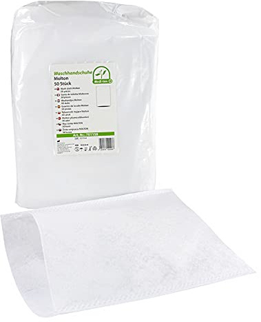 Medi-Inn+ Einmal Waschhandschuhe Molton 75/gm² (50 Stück)