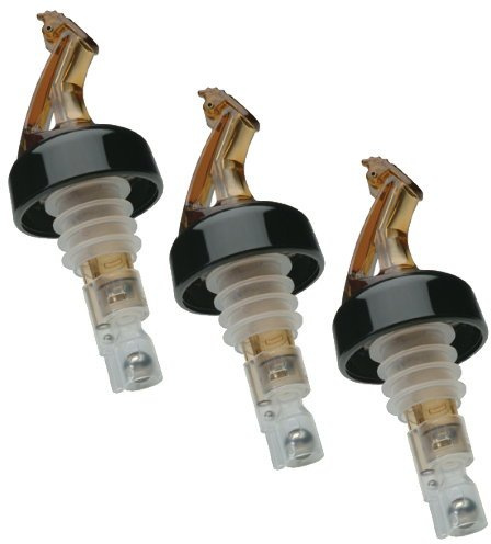 Precision Pour Measured Pourers With BUG & DUST FLAP 1/2 Oz AMBER Measured Pour. #1 Selling Brand- 3 Per Pack, Made entirely in the USA