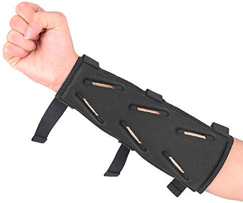MAGARROW Archery Arm Guard Leichter für Zielübung mit verstellbarem Riemen (Schwarz, 9 Zoll)