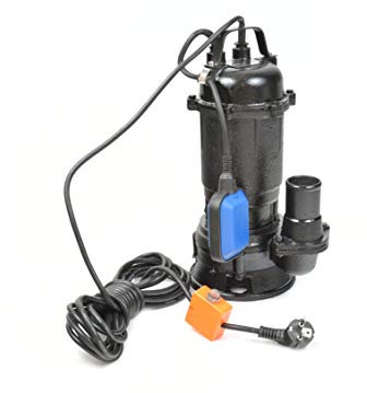 BSD Pompe de drainage pour eaux usées, pompe submersible, pompe submergée avec broyeur et flotteur, corps en fonte - Pompe à eau chargée WQD - 550W, 17 000 l/h, hauteur de refoulement de 8 m