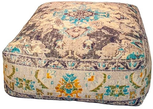 Mandala Life ART Bohemian Yoga Dekor Boden Kissenbezug - 60x20 cm - Quadratisch Meditation Kissenbezug - Bedruckter Baumwollte Hocker