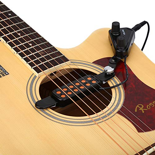 12 ljudhål magnetisk pickup, kuddskydd Magnetisk pickup Bekväm praktisk gitarrgivare lämplig för akustisk gitarr