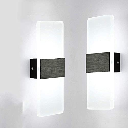 NZDY 2Pcs Modern Led Wall Light 6W up Down Wall Lamp Acrylic Wall Lights Sconce Night Lighting for Living Room Corridor Hallway Bedroom Wall Uplighter Downlighter Decorative Warm White Wall Lamp,C