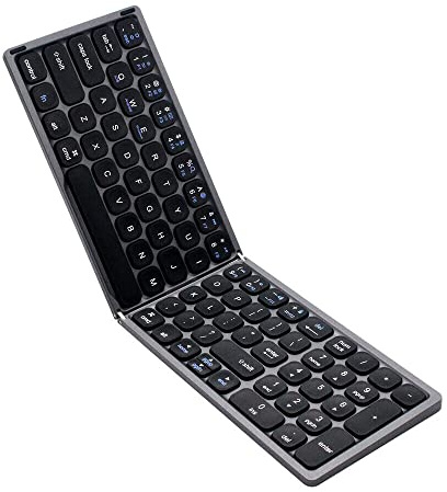 N+B Tastiera Bluetooth Wireless Portatile, Tastiera Pieghevole Ricaricabile con Tastierino Numerico, Design Ergonomico, Basso Rumore Extra, per Tablet, Laptop e Computer, Nero